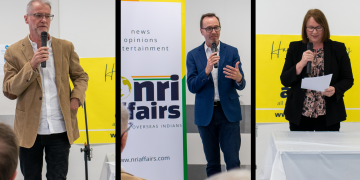 Senator Tony Sheldon, Greens senate NSW candidate David Shoebridge and Lord Mayor Donna Davis of Parramatta at NRI Affairs first anniversary